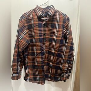 Hart Schaffner Marx Men's Plaid Button Down Shirt - Navy, Red, and Green Large